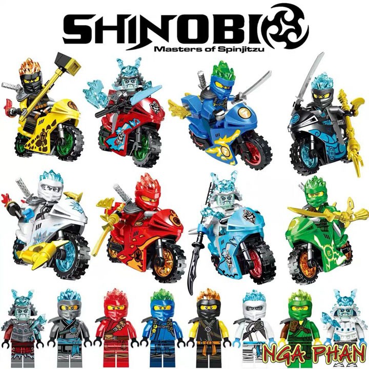 Combo 2 Ninja Siêu Khủng Cưỡi Mô Tô Ninjago Đồ Chơi Xếp Hình Lắp Ráp Lego PRCK
