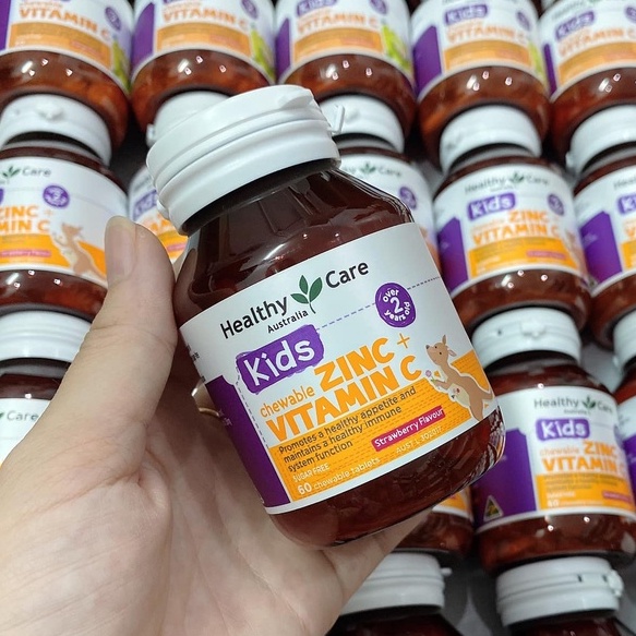 SẴN - Viên Nhai Kẽm Vitamin C + Zin C Healthy Care Úc - TĂNG SỨC ĐỀ KHÁNG HEALTHYCARE ZINC