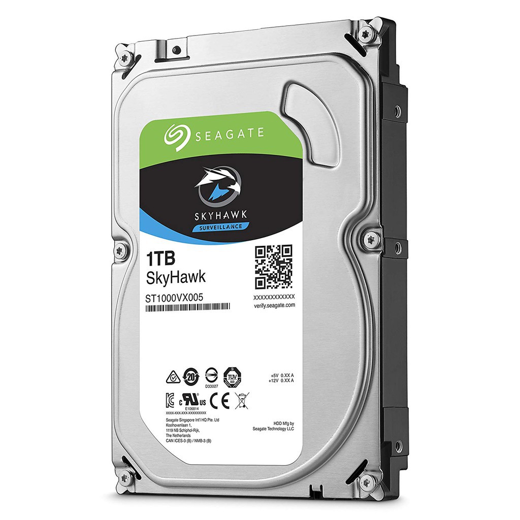 Ổ cứng HDD Seagate Skyhawk 1TB 3.5" SATA 3 ST1000VX005 (Bảo Hành 36 tháng, chuyên dụng camera)