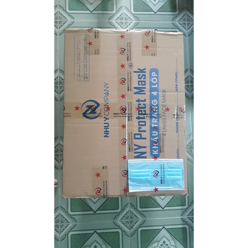1 Thùng 50 hộp khẩu trang y tế 4 lớp Như Ý chính hãng Nhu Y company NY Protect Mask