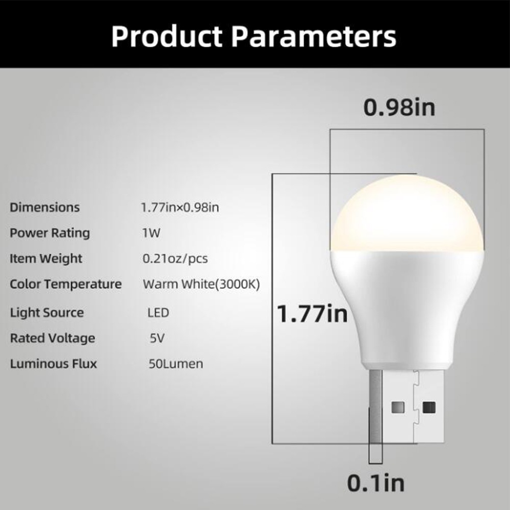 Đèn Ngủ Bóng LED USB Mini Di Động Cho Phòng Ngủ / Hành Lang / Cắm Trại