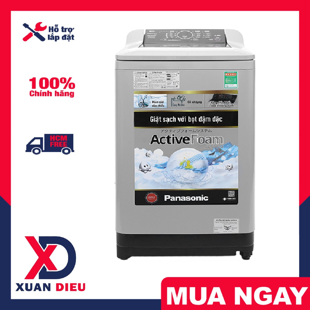 Máy giặt Panasonic 9 kg NA-F90A4GRV - Khóa trẻ em, Vệ sinh lồng giặt. Giao hàng miễn phí HCM