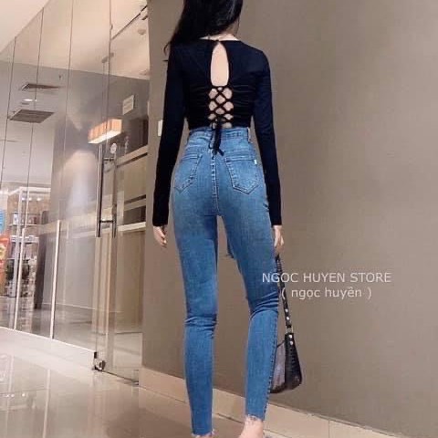 Quần skinny jeans rách đùi 💖FREESHIP💖 Quần bò nữ rách cá tính mã OH39