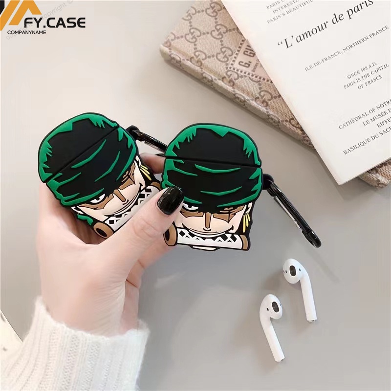 Vỏ Bảo Vệ Hộp Sạc Tai Nghe AirPods 1 2 3 Pro Bluetooth Không Dây Bằng Silicon Mềm Chống Sốc Hình Zoro One Piece