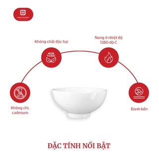 Bát cơm 4.4" - Chén ăn cơm bằng sứ trắng - Bộ đồ bàn ăn cao cấp Sứ Long Phương