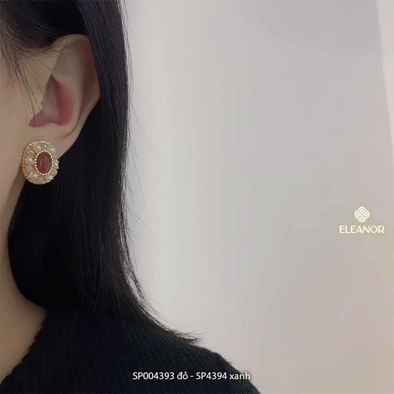 Bông tai nữ đính đá màu Eleanor Accessories chuôi bạc 925 phụ kiện trang sức cổ điển