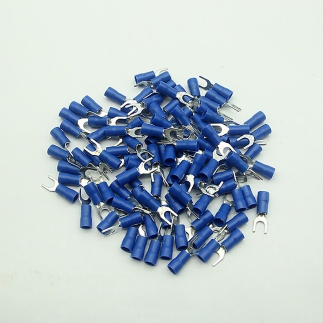 ✅Bộ 100 đầu cos chữ y  nối dây điện SV 2-4,SV 2-3. cos đấu contactor 1-2-3. pha