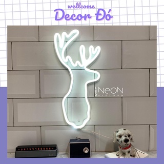 Đèn NeonSign | HÌNH CON HƯƠU | Kích Thước 33x16cm | Quà Tặng Trang Trí Cực Chất , Siêu Sáng & Tiết Kiệm Điện Với Led 12v