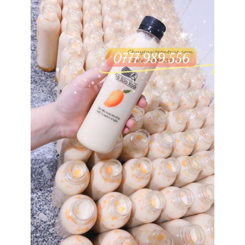 Chai nhựa nắp đen tròn 330ml đã kèm nắp. Shop có bán nắp riêng nếu khách có nhu cầu