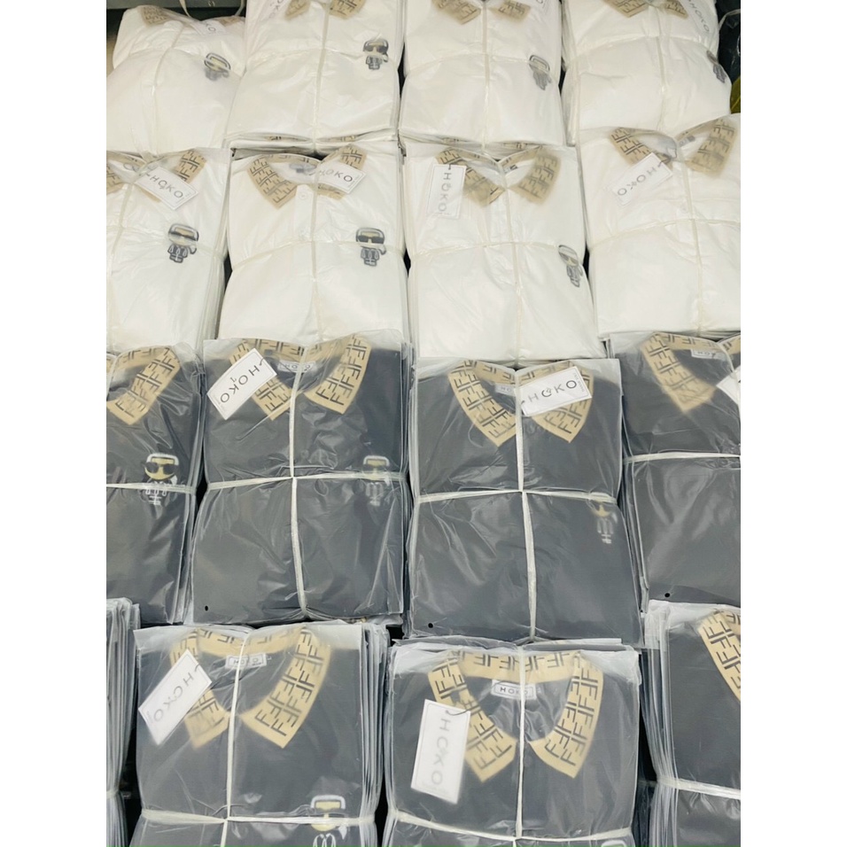 Áo thun nam polo có cổ tay ngắn phối họa tiết hình người trẻ trung cá tính chất vải cotton co dãn tốt 2 màu trắng đen