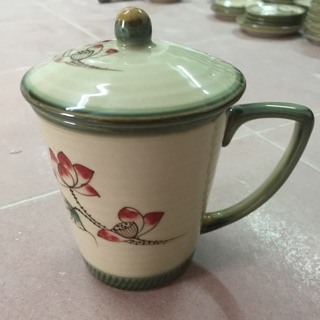 Cốc ( ly) gốm sứ Bát Tràng có nắp