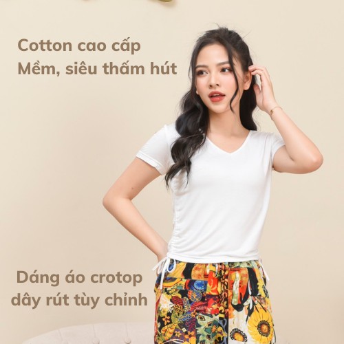 [ SET có TÁCH RỜI] Set lanh Kenva alibaba siêu xinh, quần form suông tôn dáng, áo thun cổ tim, có dây rút siêu nữ tính | WebRaoVat - webraovat.net.vn