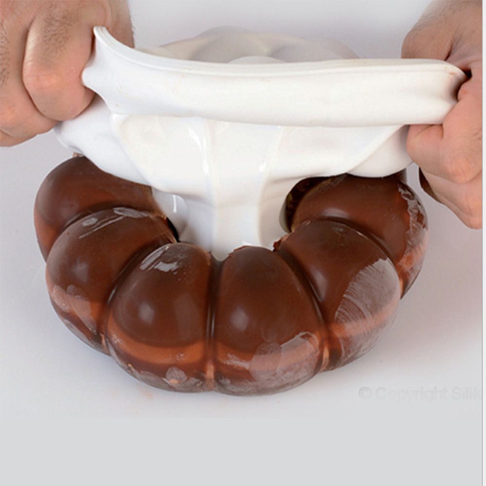 Daphne Khuôn Silicon Làm Bánh Mousse Hình Quả Bí Ngô Halloween Diy