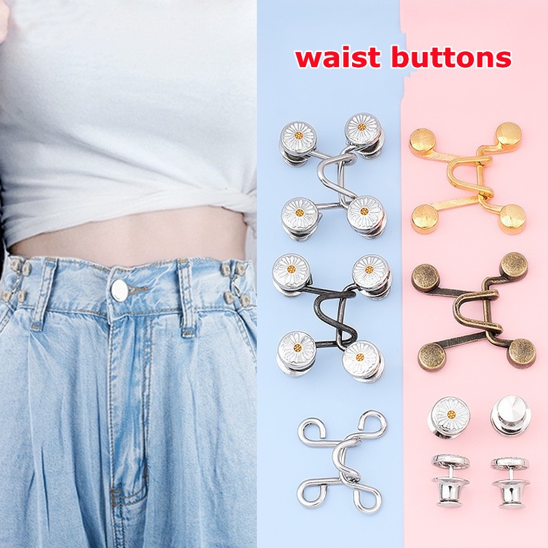 1 Bộ Nút Kim Loại Hình Hoa Cúc 27 / 32mm Chất Lượng Cao Có Thể Điều Chỉnh