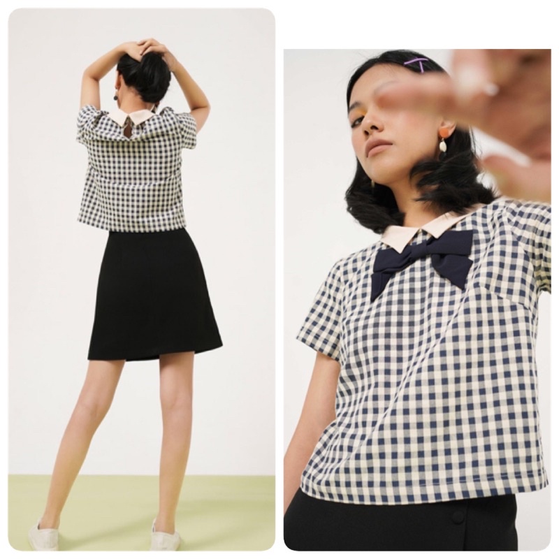 [Mã 33FASHIONSALE giảm 12% đơn 99K] Áo đũi kẻ nơ