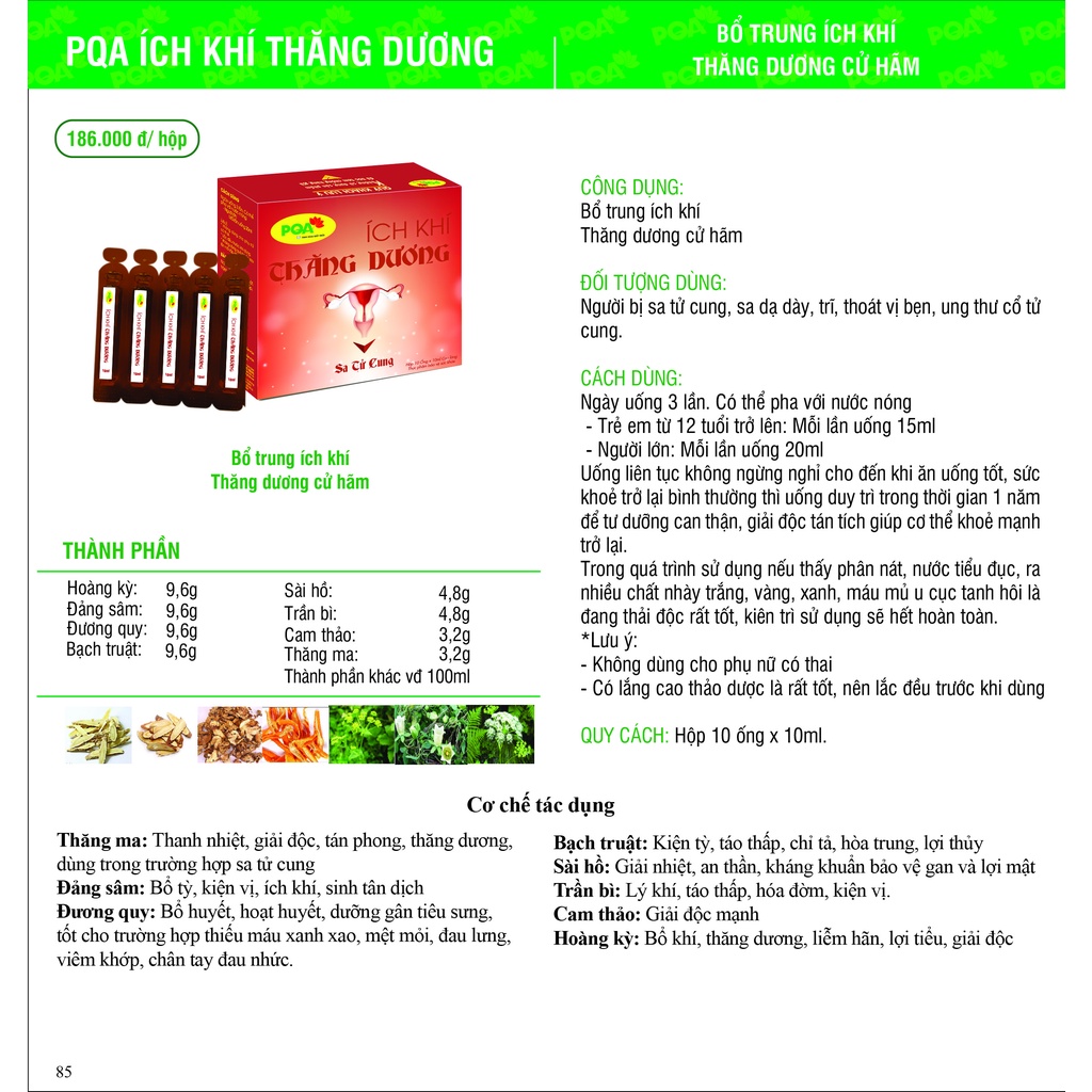 Catalogue PQA Danh Mục Các Sản Phẩm Của PQA Và Cơ Chế Cụ Thể Từng Loại