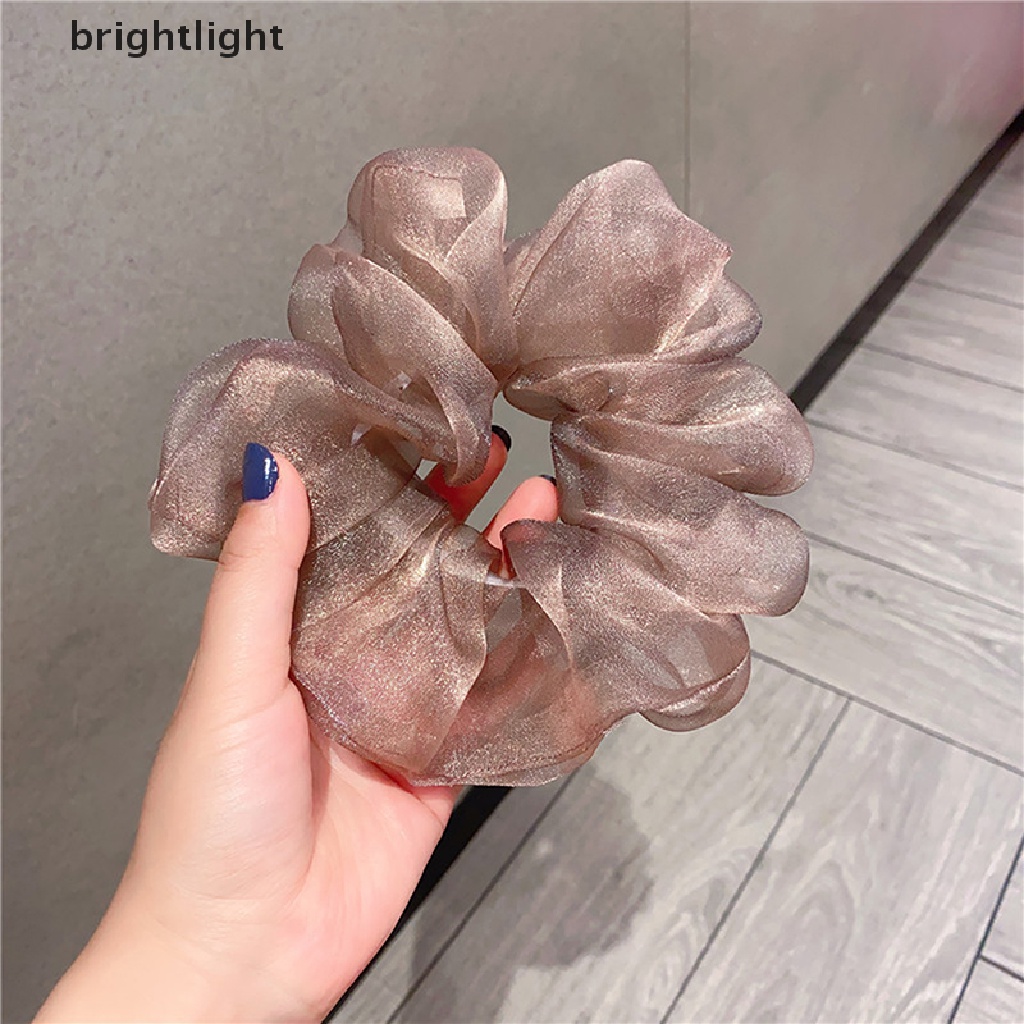 Dây Cột Tóc Co Giãn Bằng Vải Organza Có Giá Đỡ Cho Nữ (Hàng Có Sẵn)