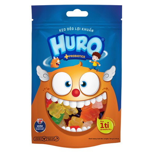 Kẹo dẻo lợi khuẩn HURO túi 105 gram Bibica