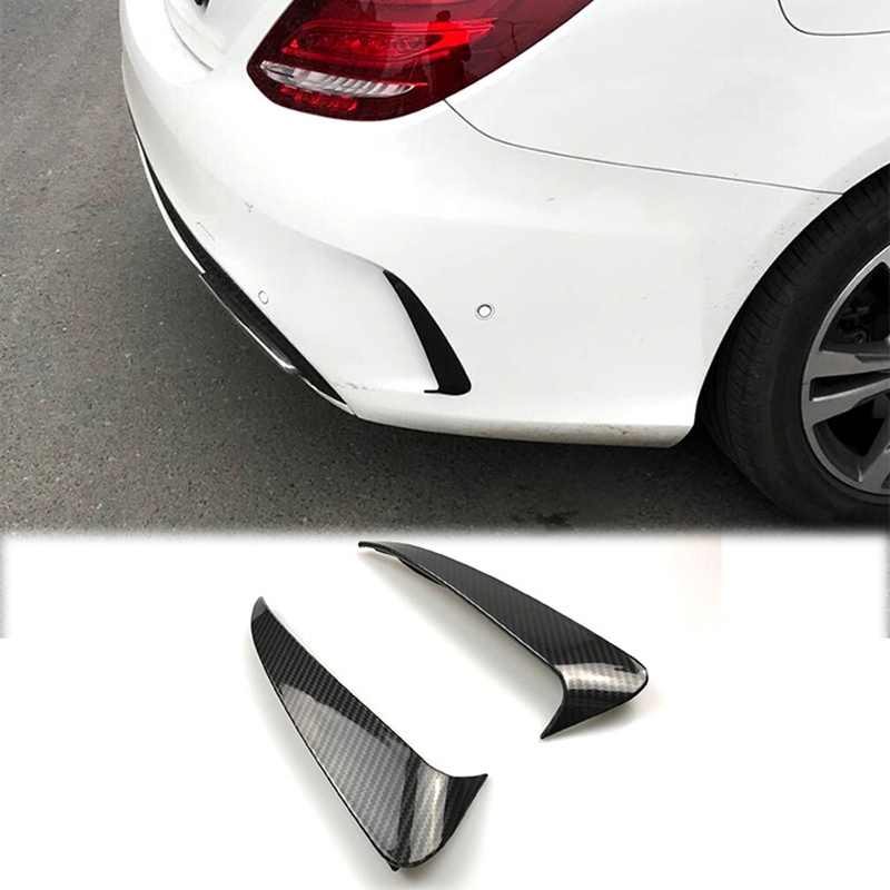 Miếng Dán Viền Cản Sau Họa Tiết Sợi Carbon Cho Mercedes-Benz C-Class W205 C200 C230 C250 C300 2014-2019 Only Fot 4-door