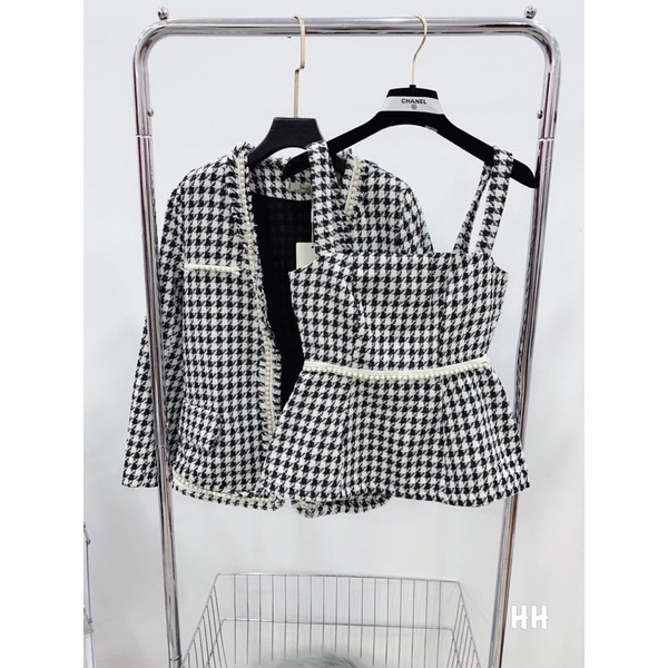 sét Áo dạ +Áo 2 dây viền ngọc sanh chảnh | BigBuy360 - bigbuy360.vn