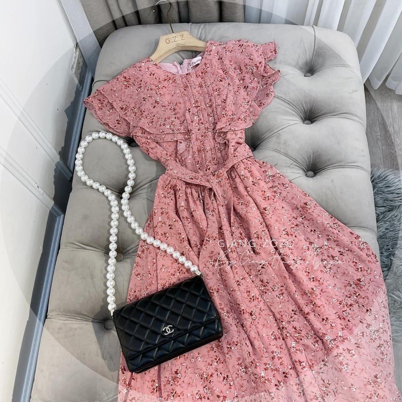 VÁY HỒNG HOA NHÍ TAY CÁNH TIÊN CHO NỮ | BigBuy360 - bigbuy360.vn