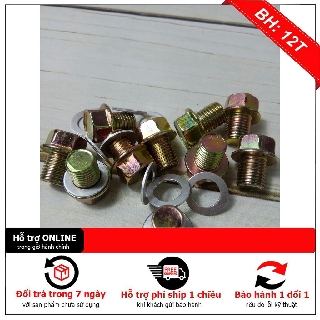 [HÀNG CHÍNH HÃNG] [ ẢNH THẬT] combo 10 cái ốc rốn dầu xe honda 13 ly - có long đen nhôm (dụng cụ sửa xe) [CHO KHÁCH XEM 