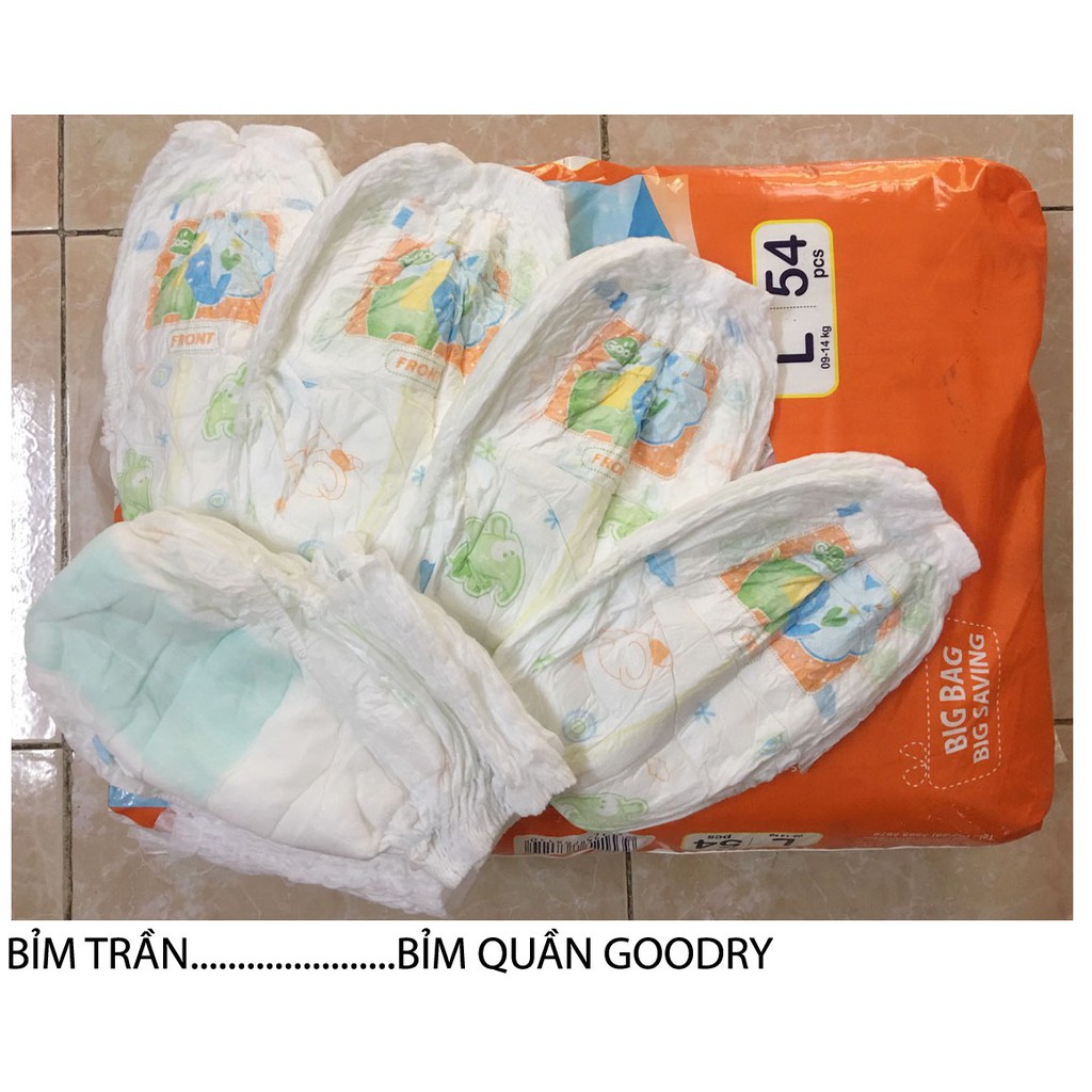 Bỉm Trần Quần Goodry: M-100miếng , L-100miếng, XL -100miêmg (Hàng chuẩn)