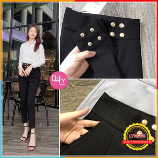 Quần baggy nữ 4 cúc cạp cao mẫu mới - Quần baggy 4 khuy siêu sang lên dáng cực đẹp