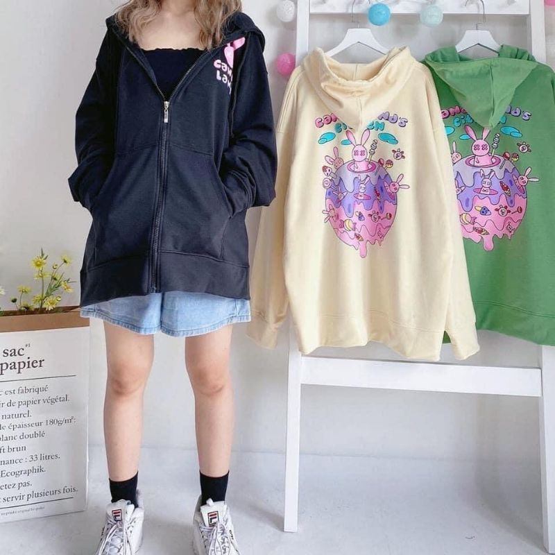 𝗡𝗘𝗪 𝗔𝗥𝗥𝗜𝗩𝗔𝗟 hooide áo khoác nỉ unisex