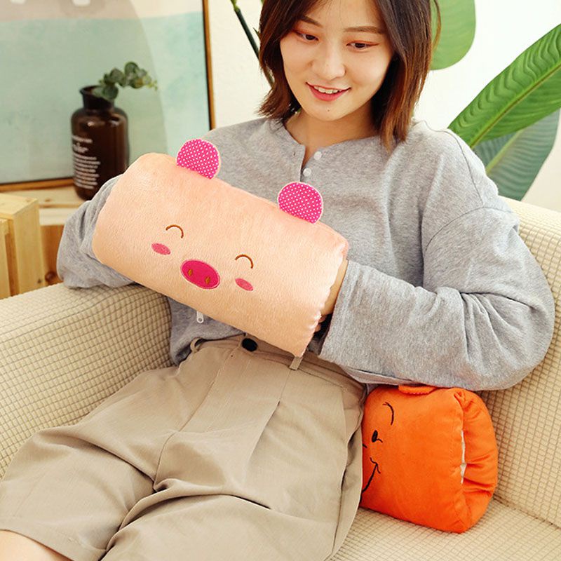 Gối Giữ Ấm Tay 30cm Hình Hoạt Hình SpongeBob Totoro Lợn Búp Bê Nhồi Bông Mềm Mại Dùng Khi Đi Du Lịch