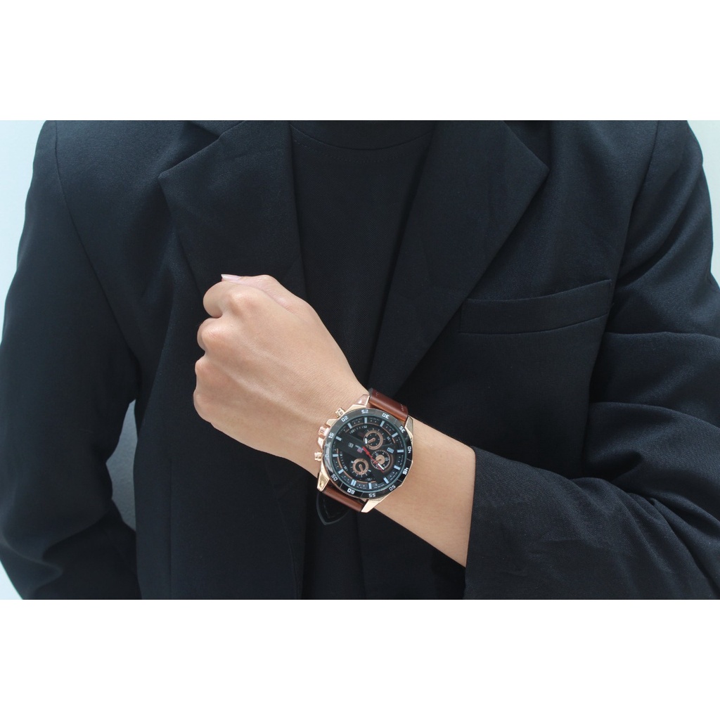 Đồng Hồ Nam Dây Da Đeo Tay Sang Trọng Lịch Lãm VAVAVOOM