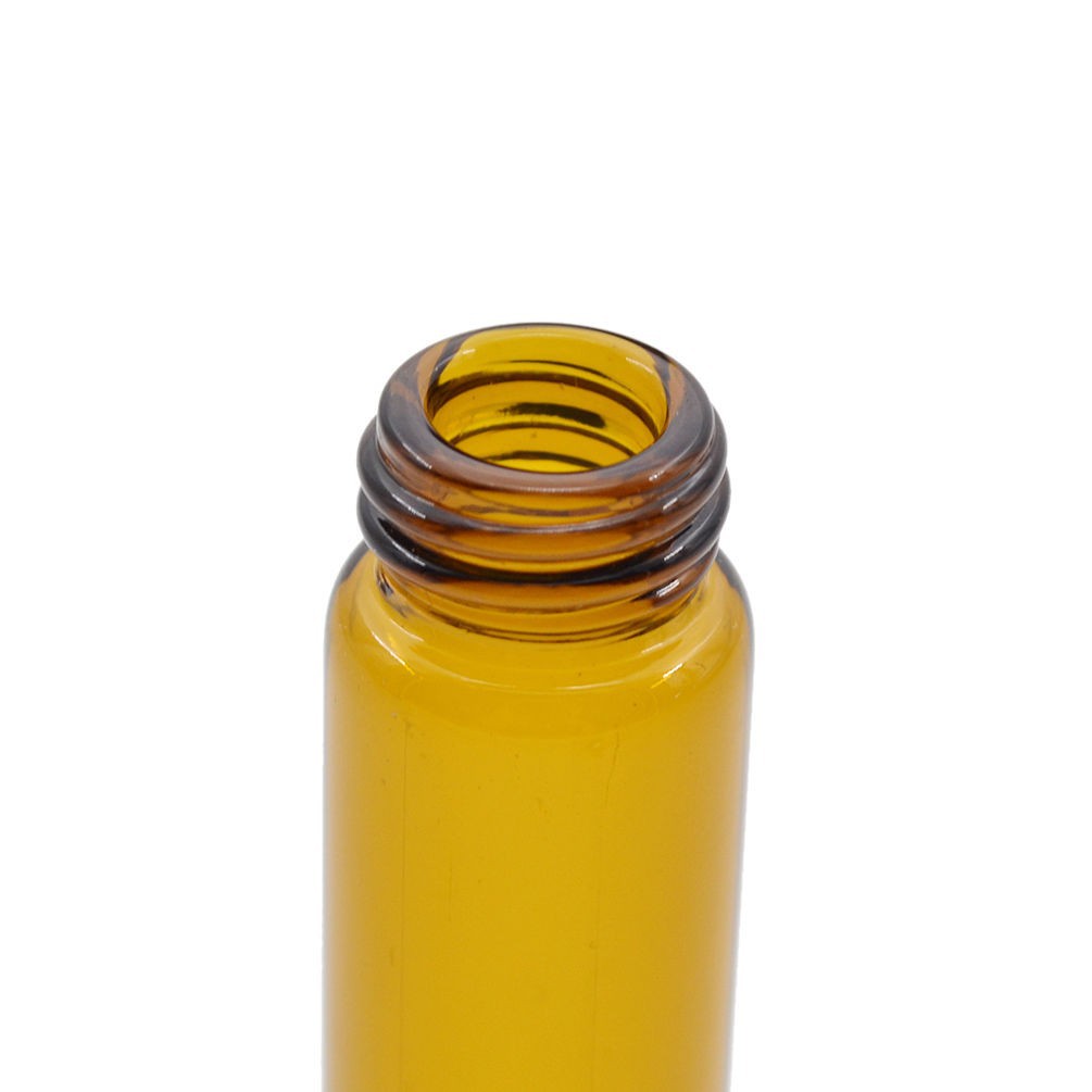 Glass Snuff Bottle with Metal Spoon Snorting Snorter Bullet Container 1pc New