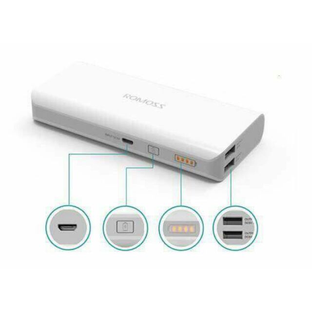 PIN DỰ PHÒNG ROMOS 10.400MAH