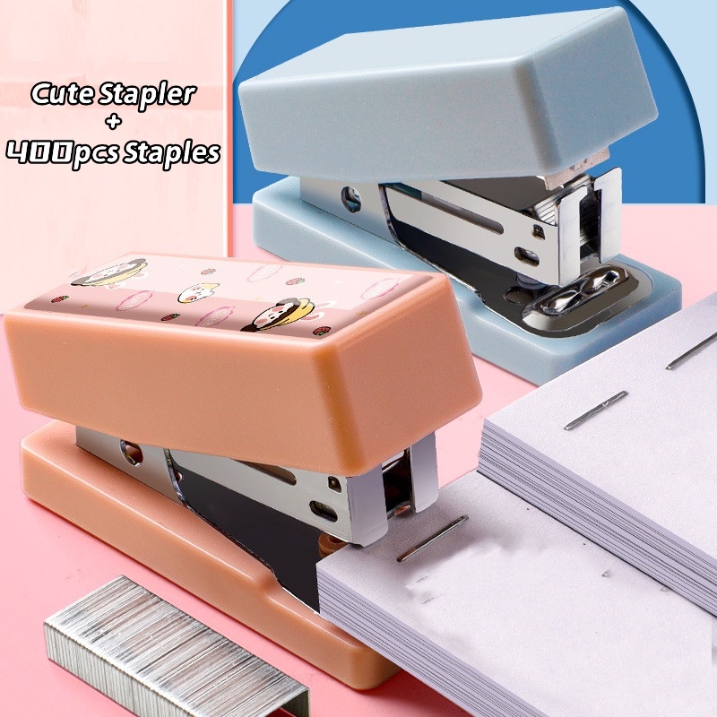 Set 400 Dập Ghim 24/6 Ghim Mini Hình Gấu/Khủng Long Hoạt Hình Dễ Thương Cho Văn Phòng Trường Học C7115