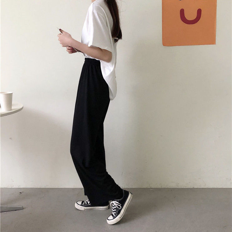 Wide-legged Pants For Women Summer Ice Silk Pants 2020 New Fashion Casual Pants