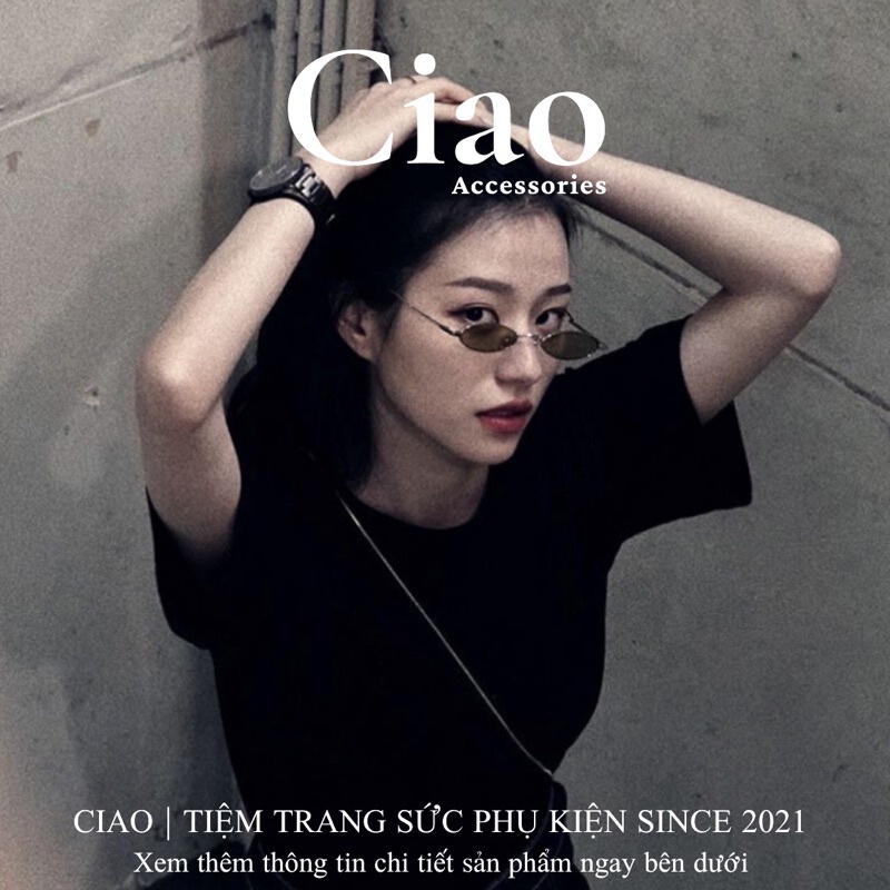 [HOẢ TỐC 1H] Kính mắt/ Kính thời trang thiết kế bản oval kim loại mã 11 phong cách trendy Ciao accessories