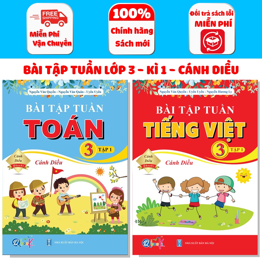 Sách - Combo Bài Tập Tuần Toán và Tiếng Việt Lớp 3 - Cánh Diều Học Kì 1 (2 cuốn)