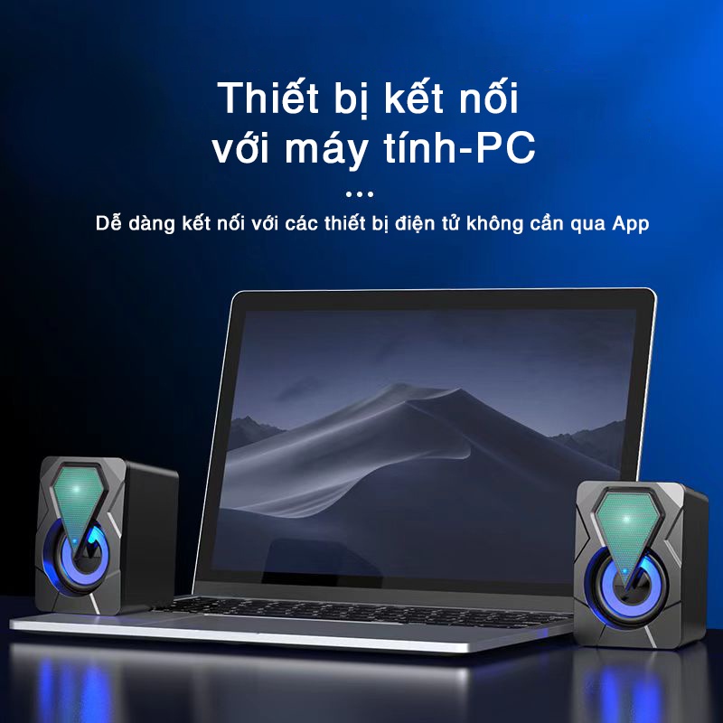 Loa máy tính laptop vi tính mini Y9077 âm Bass hay âm thanh nổi loa di động dùng giắc cắm âm thanh 3.5mm