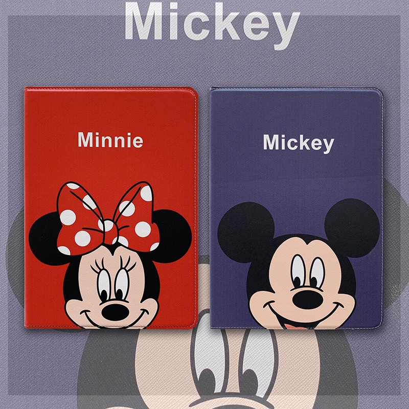 Ốp máy tính bảng có giá đỡ hình Mickey Minnie cho Apple IPad Mini 1/2/3/4 5 IPad 5/6/7/8 IPad 10.2/10.5 IPad Air 4 10.9/11 Inch