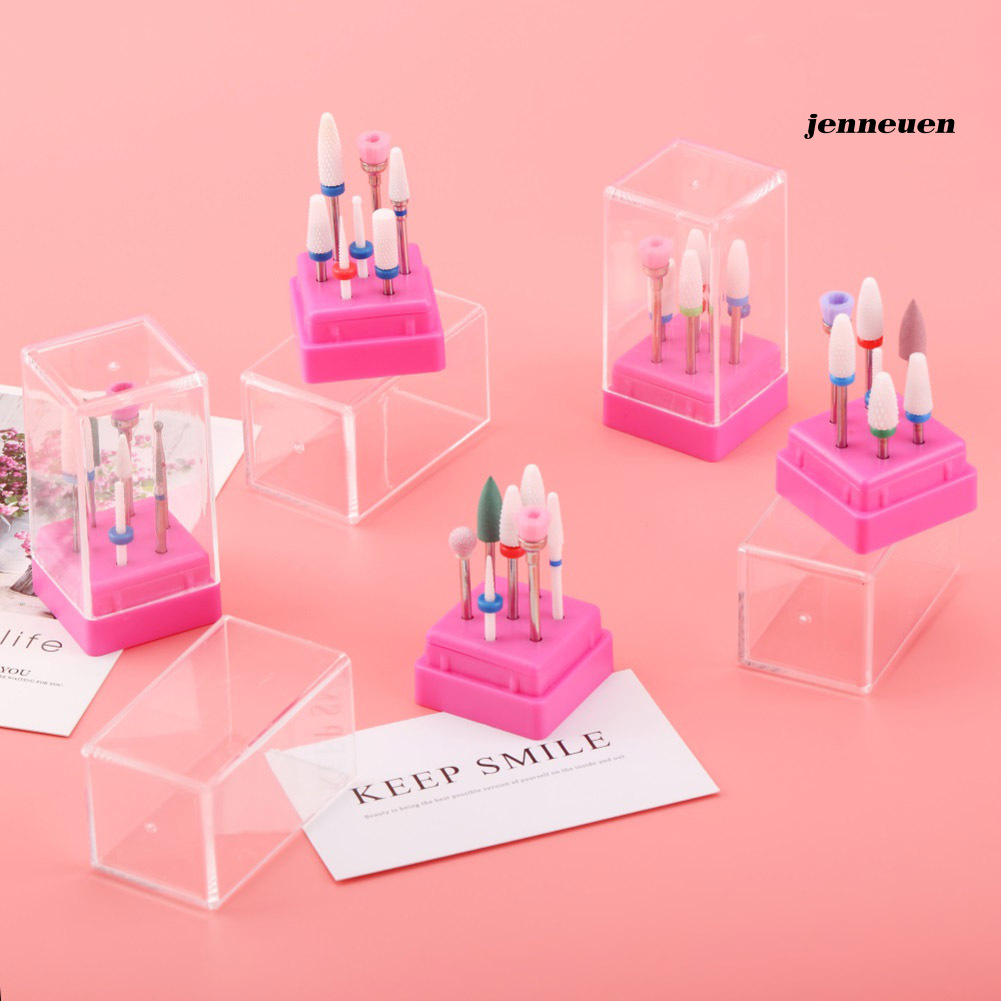 [Hàng mới về] Bộ mũi khoan móng tay bằng hợp kim thép gốm sứ hỗ trợ mài dũa móng lấy da chết làm móng nghệ thuật MJGJ