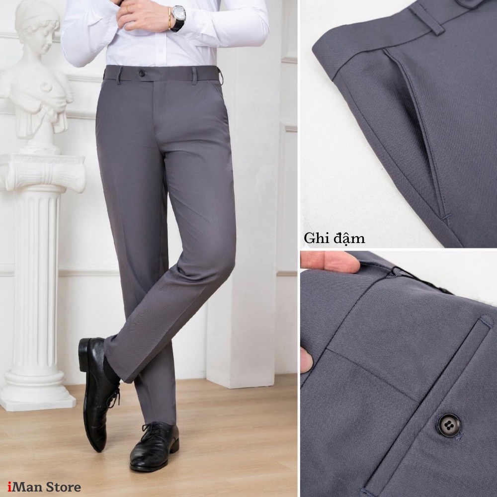 Quần Âu Nam Hàn Quốc, Quần Tây Nam Công Sở Bền Đẹp Dáng Ôm Slimfit, Vải Mền Mịn Không Nhăn Xù – iMan Store