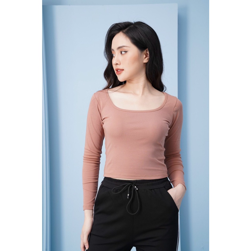 Áo Thun Nữ Ngắn Tay Minchi Cổ Vuông Cotton Borip Co Giãn Đơn Giản Basic Trẻ Trung Năng Động