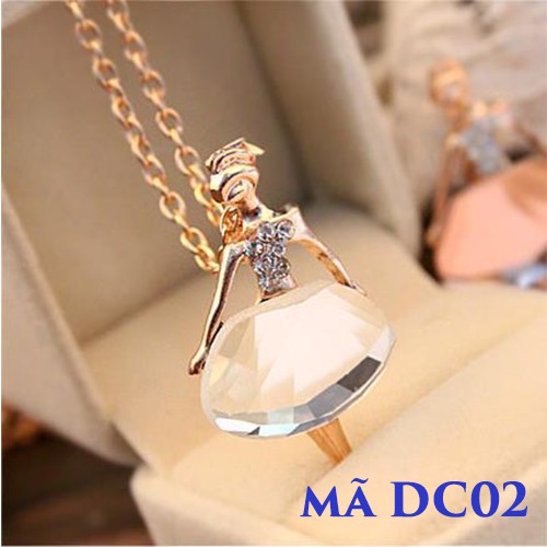 Dây chuyền lõi bạc S925 cao cấp mạ vàng 24k 4 lớp hình công chúa _ DC2