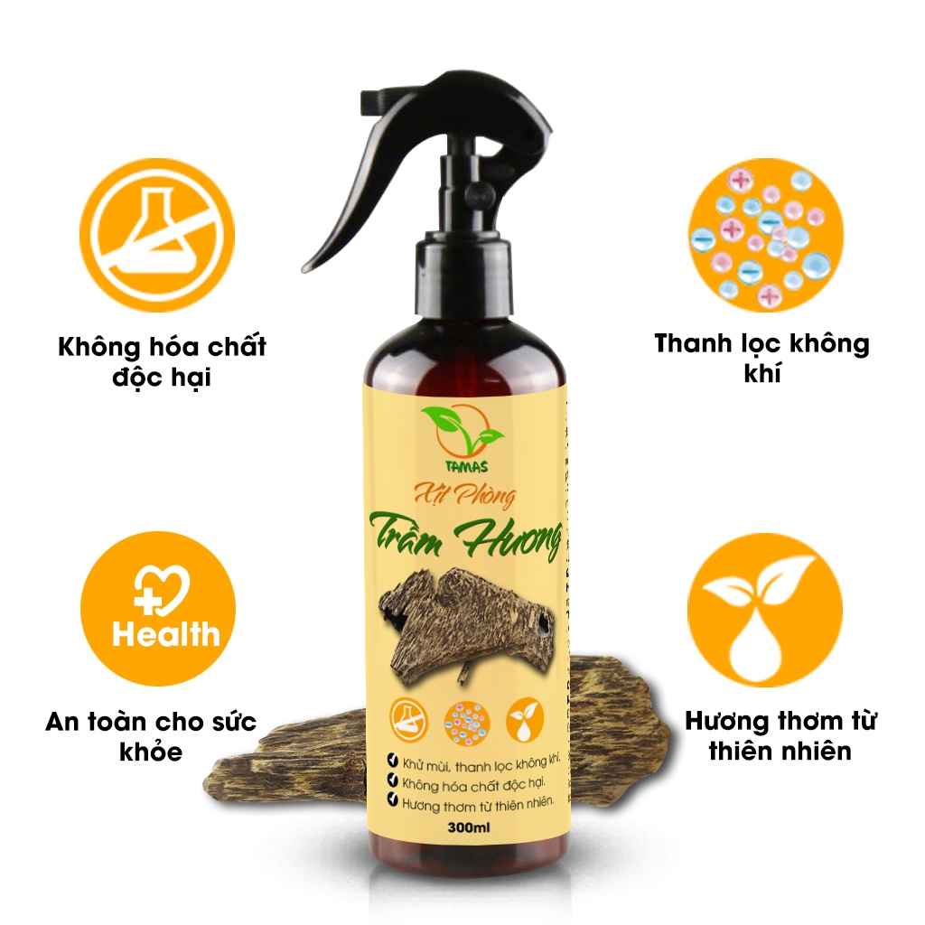 Xịt phòng thơm lâu Trầm Hương chai 100-300ml, khử mùi, thơm dai, quyến rũ như hương thơm nước hoa.