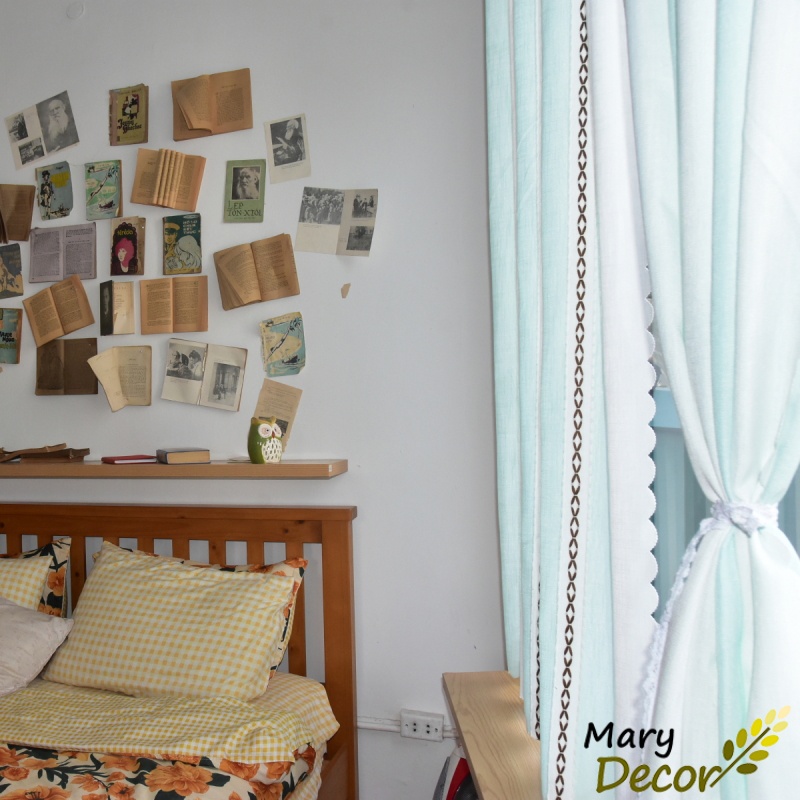 Rèm cửa trang trí decor phòng ngủ phòng khách chất liệu cotton thêu cao cấp R-CC16