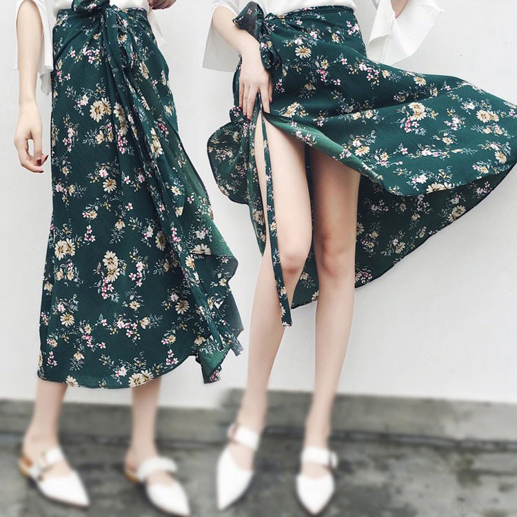 Chân váy hoa nhí băng quấn ( order )