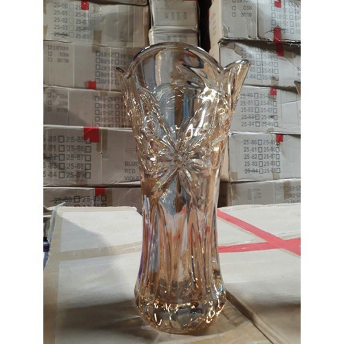 Bình hoa thủy tinh 30cm màu vàng