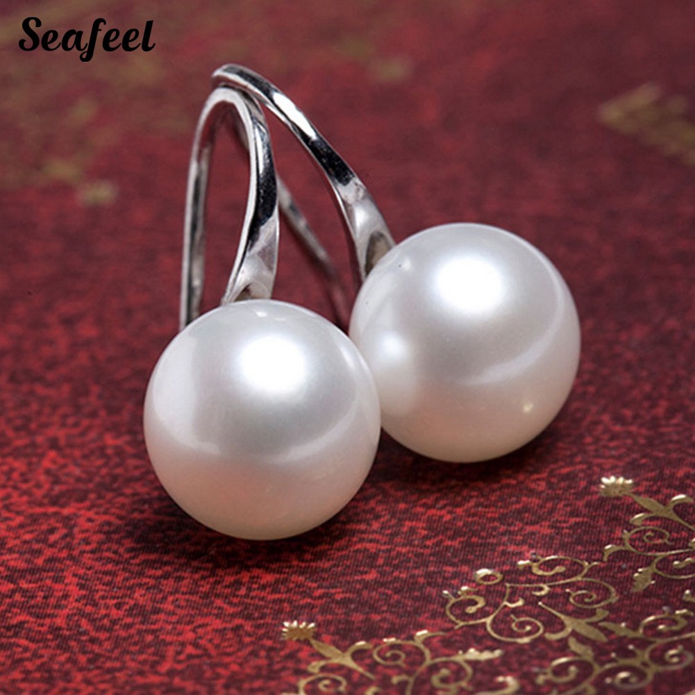 SF Fashion Women Faux Pearl Mini Ear Hooks Earrings Party Jewelry Gift