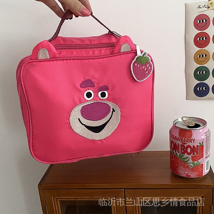 Mới Túi Xách Du Lịch Cỡ Lớn Họa Tiết Gấu Dâu Tây Hoạt Hình Đáng Yêu