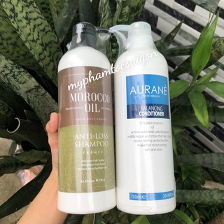 Aurane_pháp combo dầu gội xả chống rụng tóc aurane morocco oil anti-loss 750mlx2